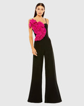Black Oversized Ruffle Wide Leg Jumpsuit