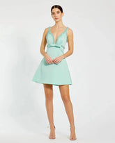 Hand Beaded Detail A-Line Mini Dress