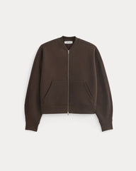 Luxe Fleece Bomber Jacket | Dark Chocolate