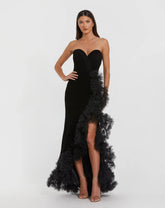 Black Strapless Velvet Mermaid Gown