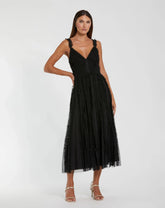 Black Sleeveless Ruffle Tiered Dress