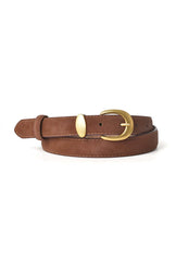 Camel and Gold Frosted Leather Belt