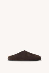 Hudson Slide in Suede and Shearling