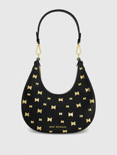 Black Leather Hobo Bag With Gold Hardware - FINAL SALE