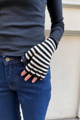 Fingerless Wool Striped Gloves