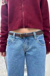 Faux Leather Buckle Belt