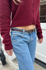 Faux Leather Buckle Belt