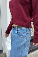 Faux Leather Buckle Belt