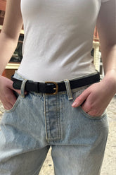 Faux Leather Buckle Belt