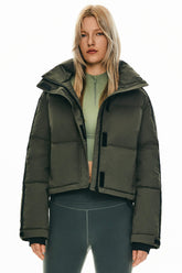 Cropped Quilted Down Puffer Jacket