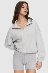 Full Zip Cropped Sweatshirt