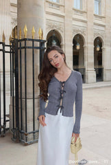 Reine Cotton Cardigan - Grey