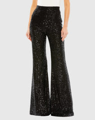 Black Sequin Flare Evening Pants - FINAL SALE