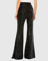 Black Sequin Flare Evening Pants - FINAL SALE