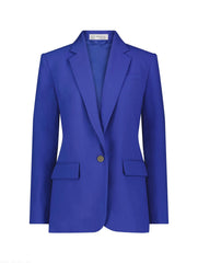 Blue Classic Tailored Crepe Blazer Jacket - FINAL SALE