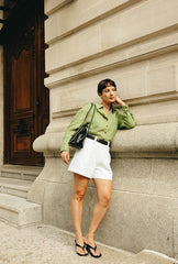 Benoite Linen Shirt - Olive Green