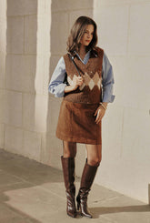 Danica Knitted Alpaca Vest - Brown