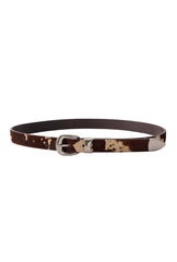 Silver Buckle Cow Print Belt