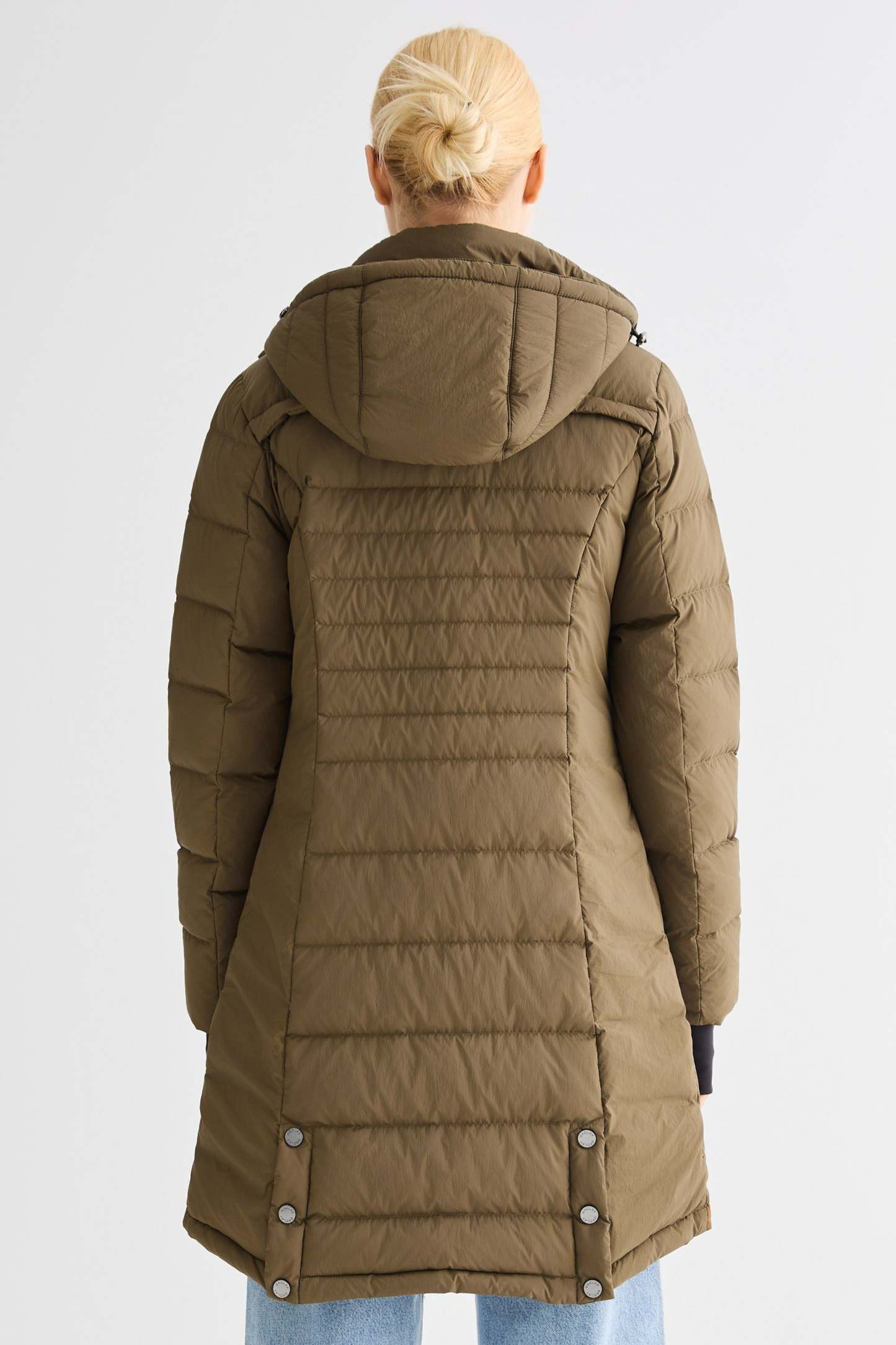 Slant Pocket Zip up Puffer Down Coat