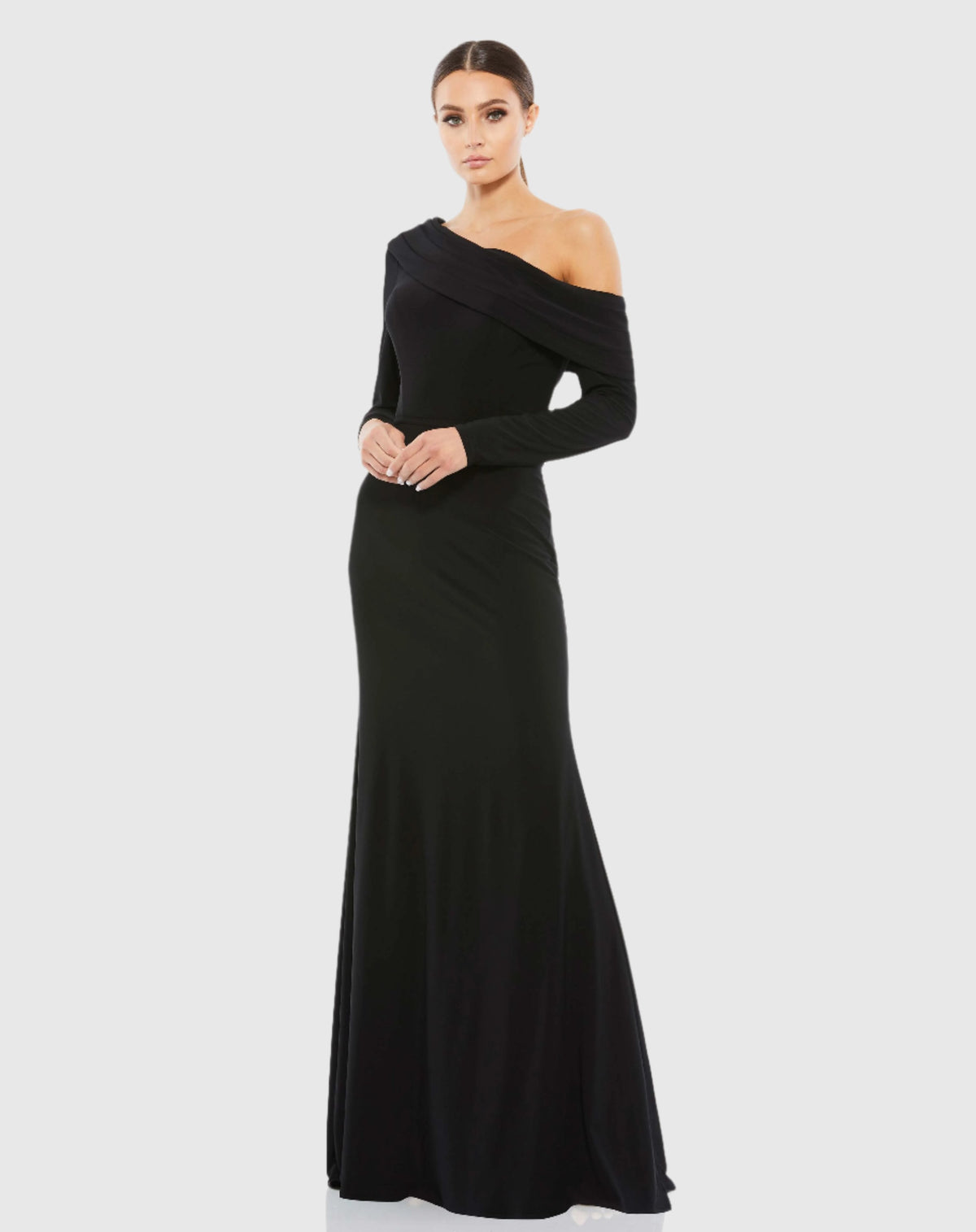 Drop Shoulder Long Sleeve Column Gown