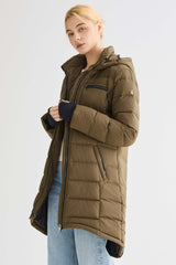 Slant Pocket Zip up Puffer Down Coat