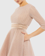 Pink Shimmer Infused Pleated Mini Dress