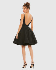Black Low Back A-Line Party Dress