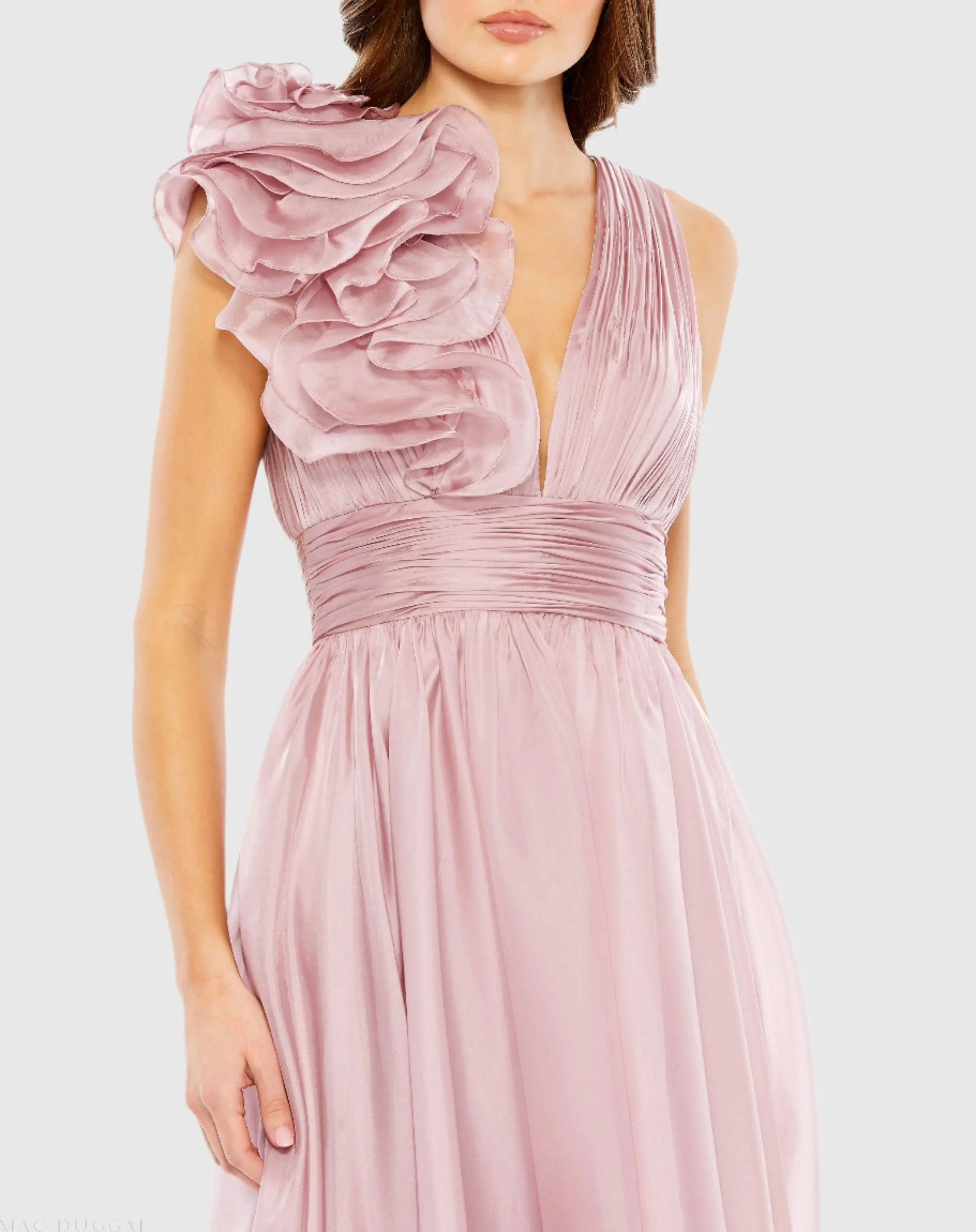Pink Sleeveless Chiffon A-Line Tea Length Cocktail Dress
