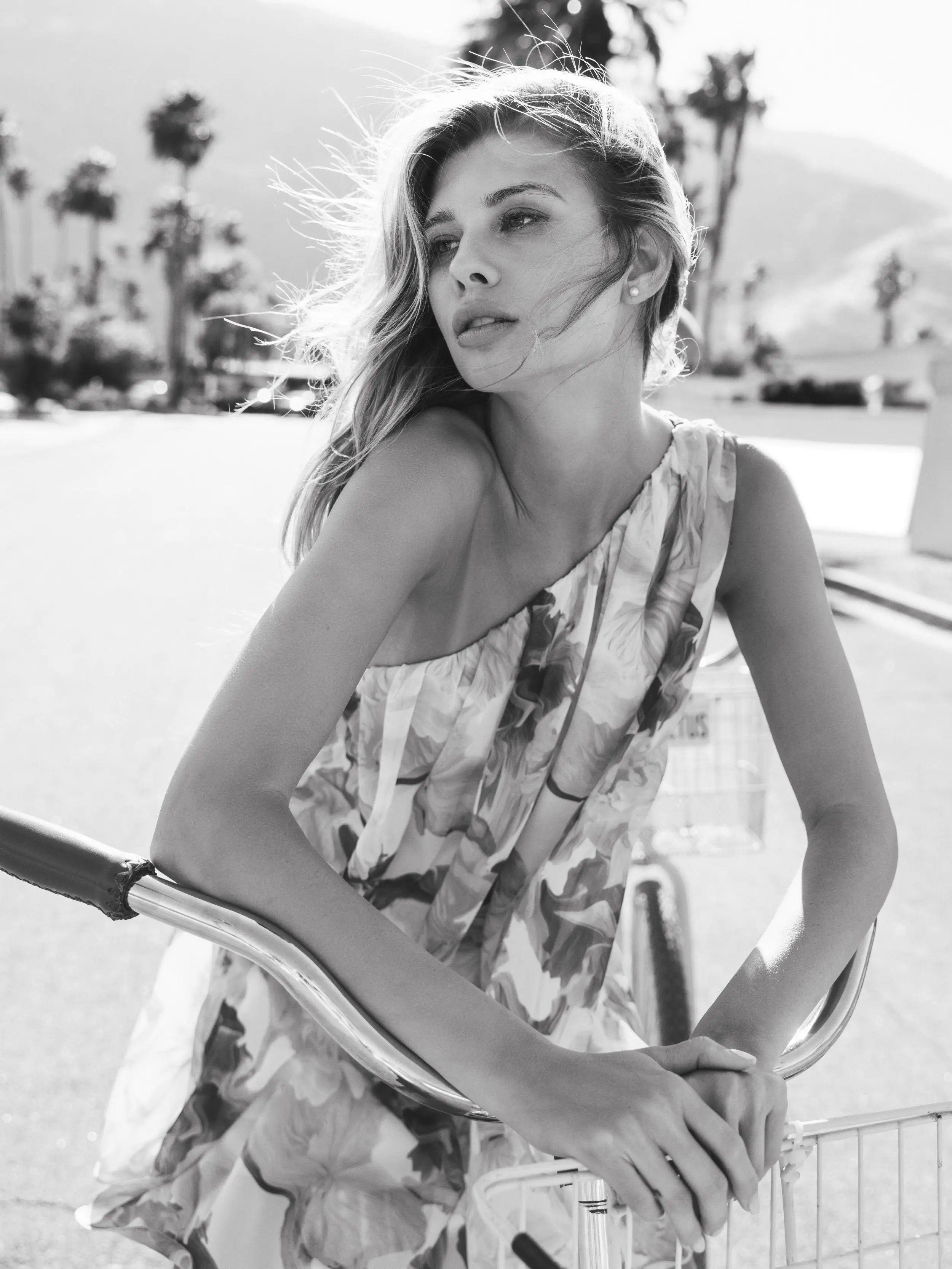 Pink Floral Print One-Shoulder Mini Dress