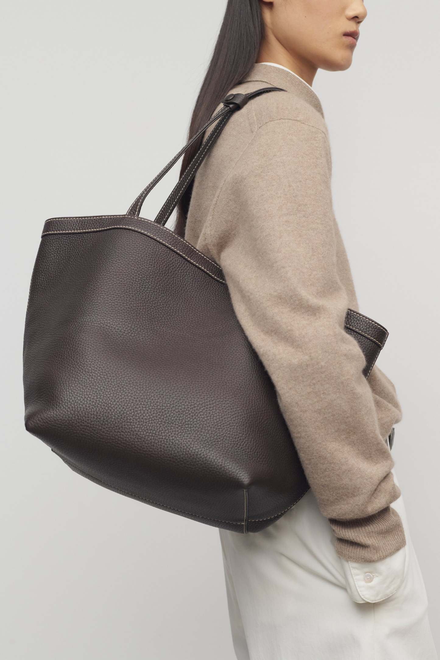 Park Tote Three Stitch Bag in Leather