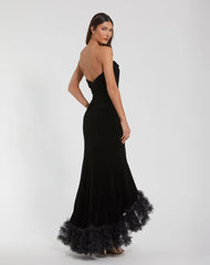 Black Strapless Velvet Mermaid Gown