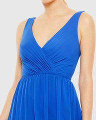 Blue Tiered Ruffle Fit & Flare Mini Dress