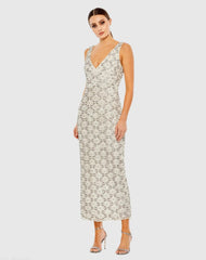 Fully Beaded Sleeveless Column Dress