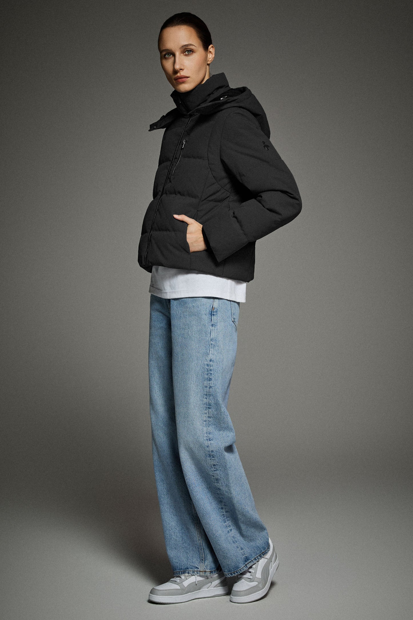 CityForm Short Detachable Hood Down Jacket