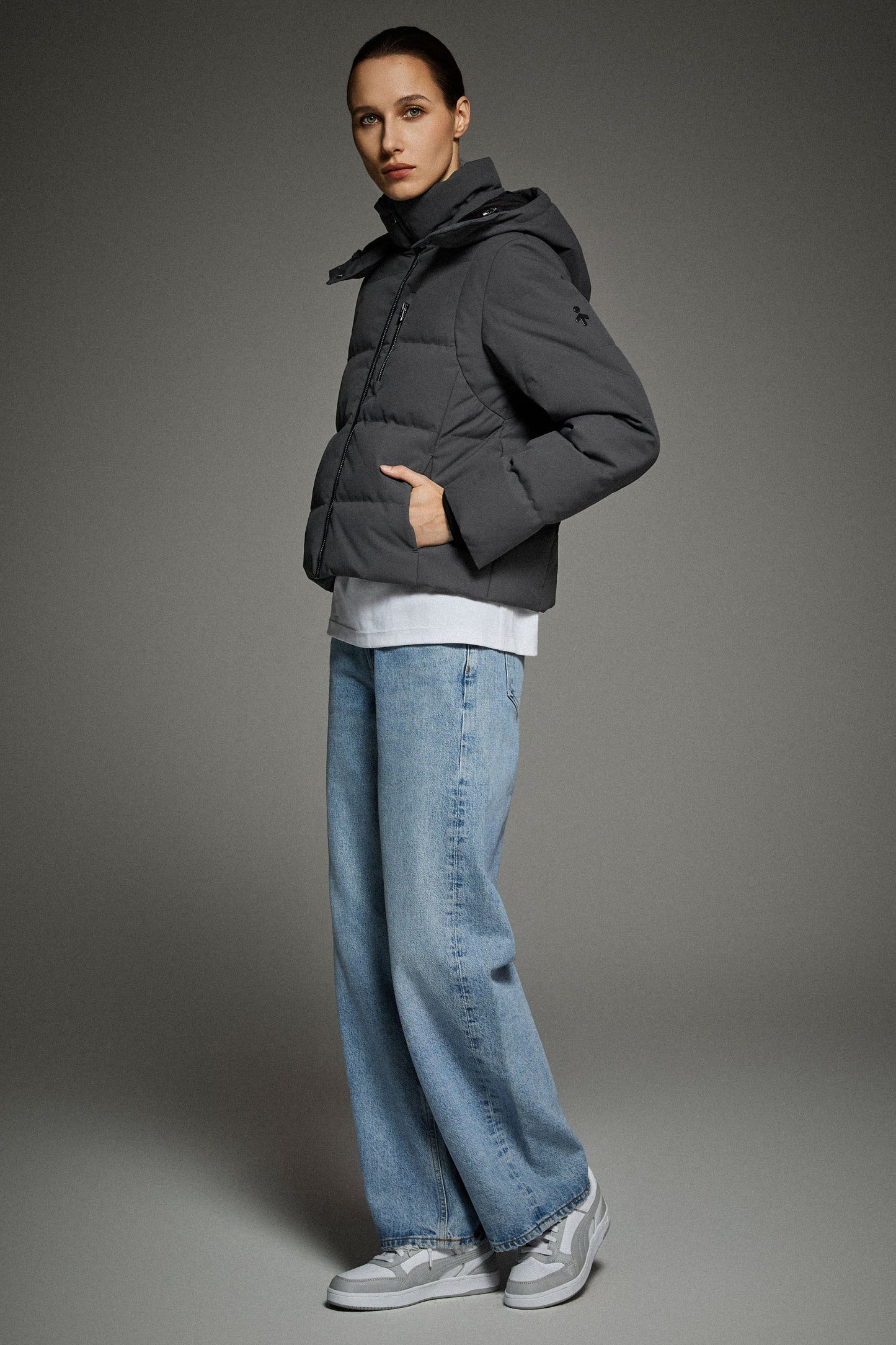 CityForm Short Detachable Hood Down Jacket