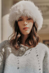 Cozy Faux Fur Fluffy Winter Hat - White