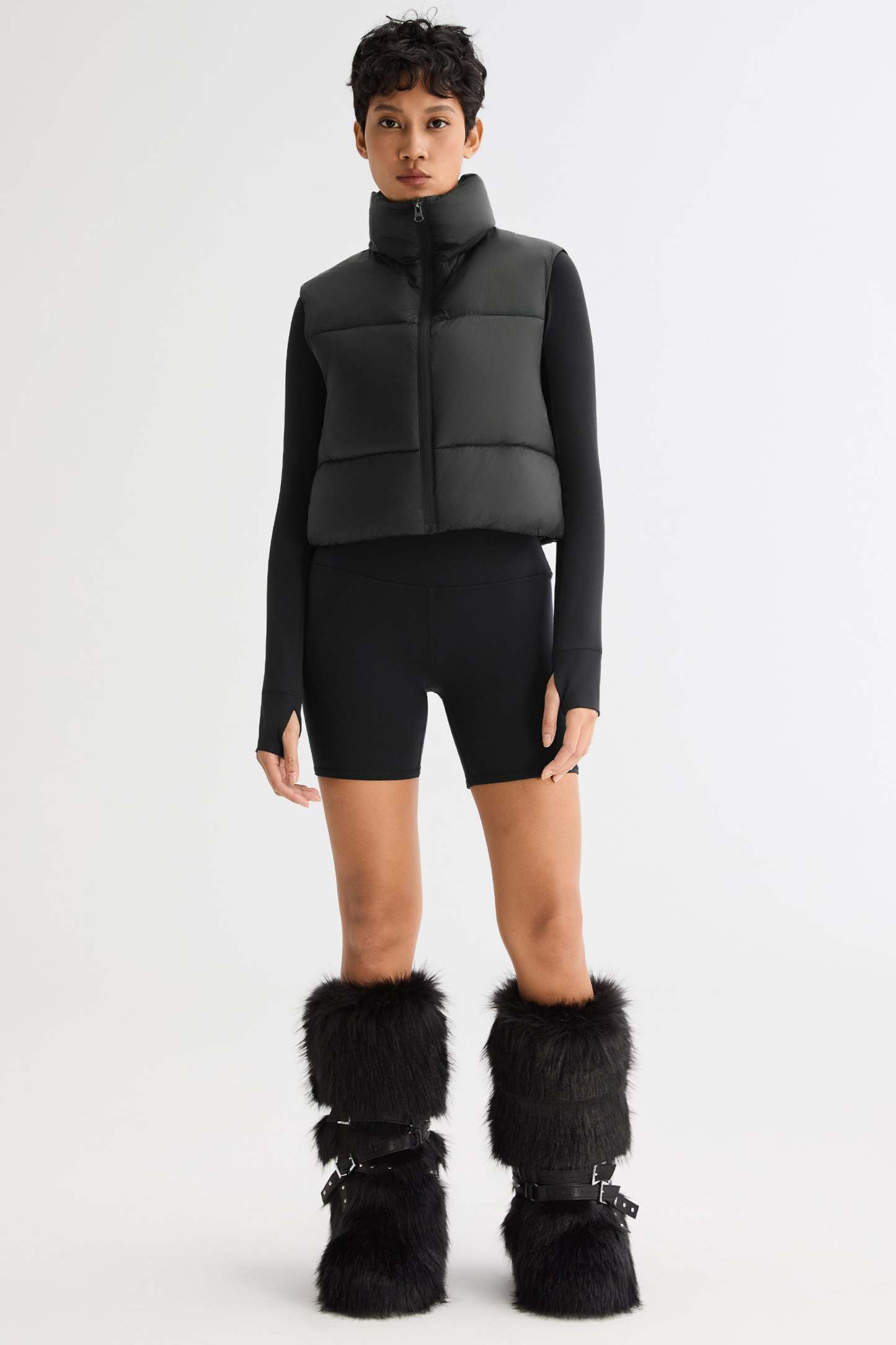 Cropped Puffer Down Vest
