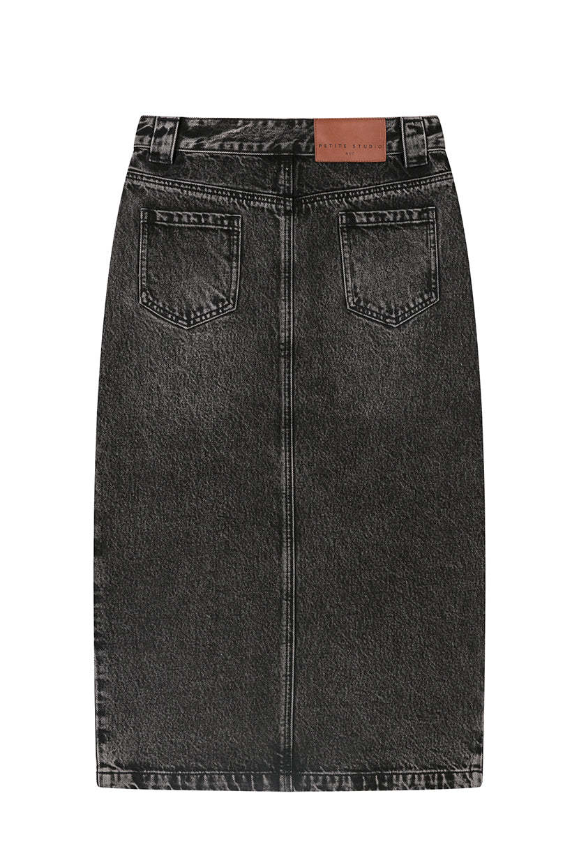 Debbie Denim Pencil Skirt - Black