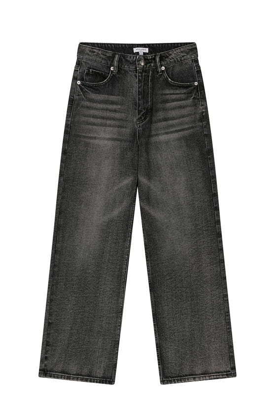 Cayden Mid Rise Straight Leg Jeans - Charcoal