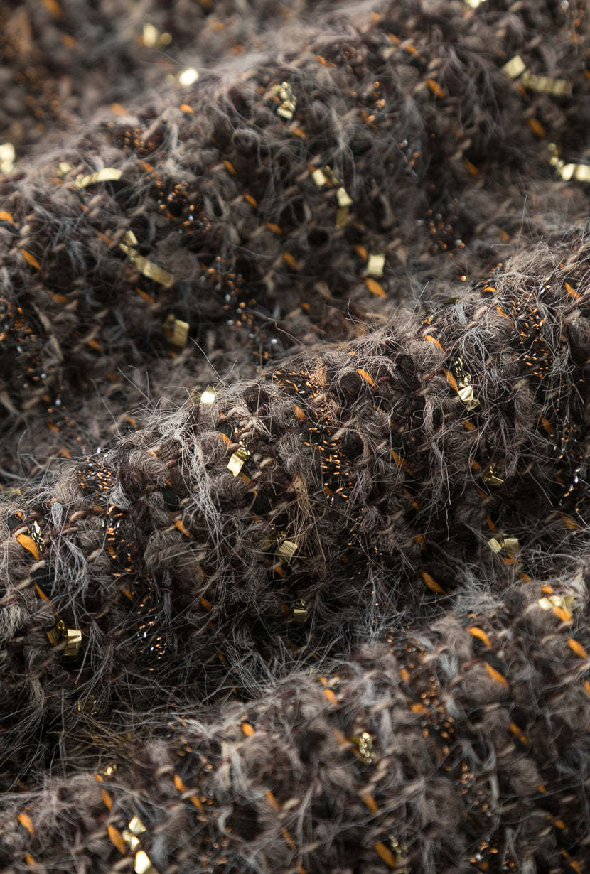 Charmaine Oversized Wool Tweed Coat - Charcoal