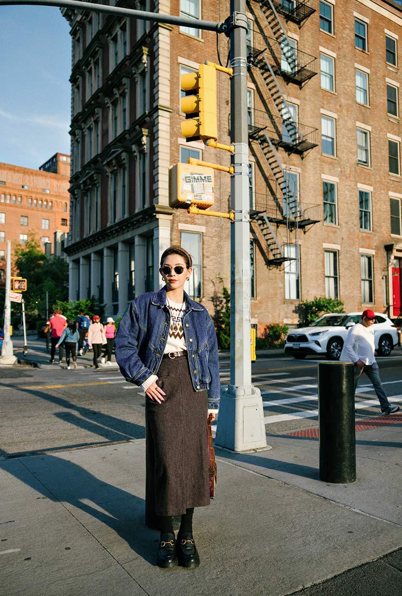 Debbie Wool Pencil Skirt - Checkered