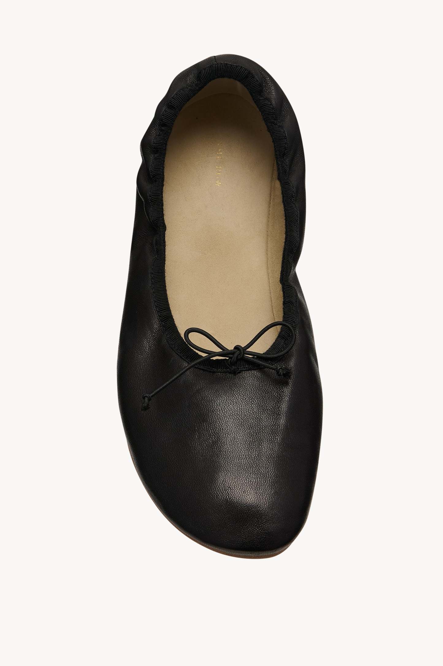 Round Ballet Flat in Leather