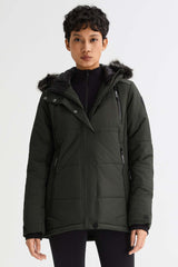 Faux Fur Hooded Mountain Parka Jacket