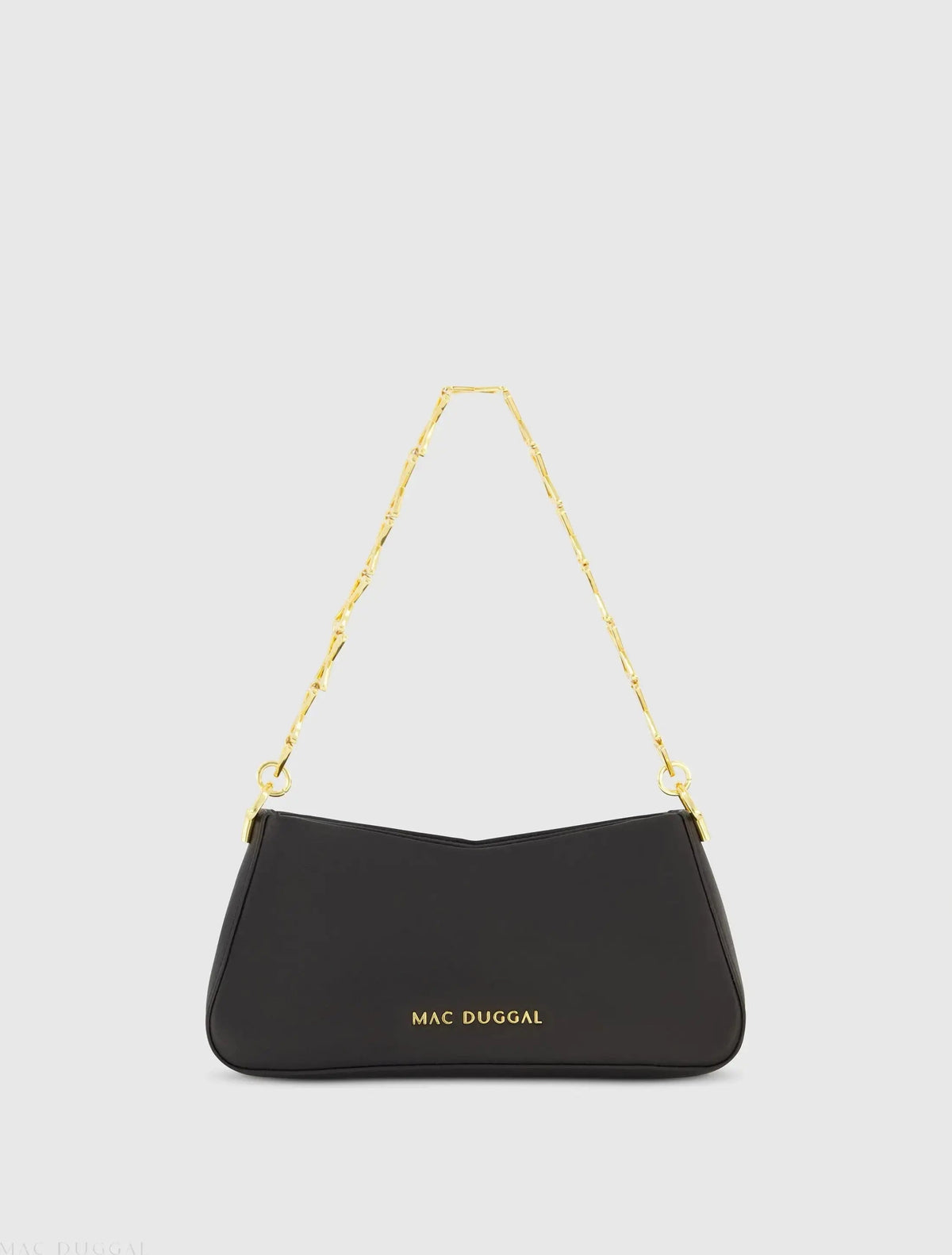 Black Small Gold Strap Nappa Leather Shoulder Bag