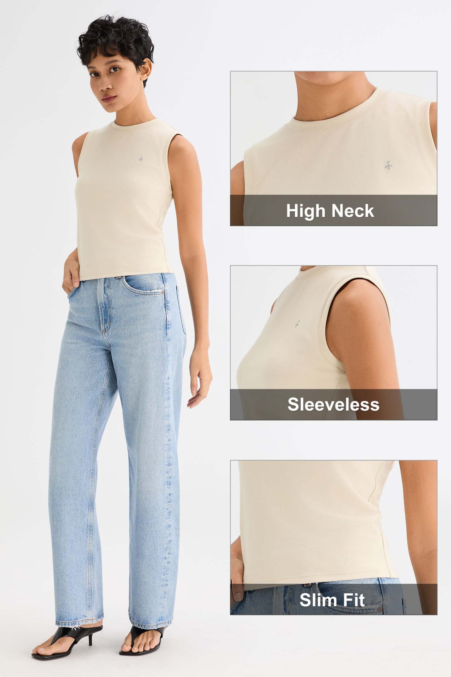 High Neck Tank Tops Sleeveless Workout