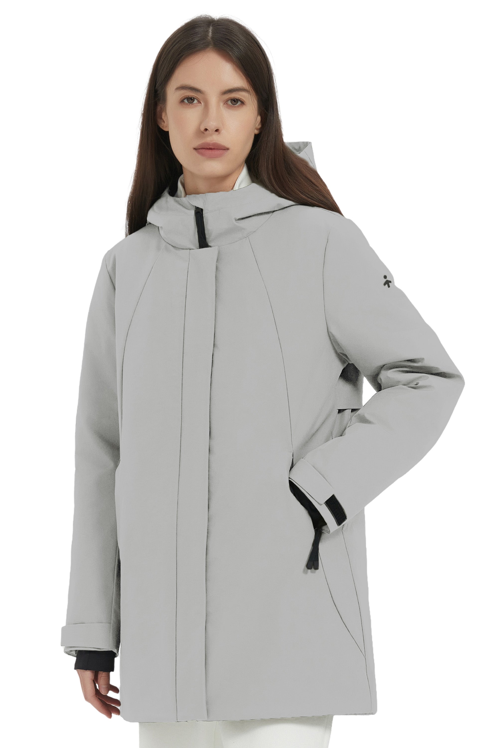 Hooded Winter Warm Parka Jacket Full Zip Lightweight