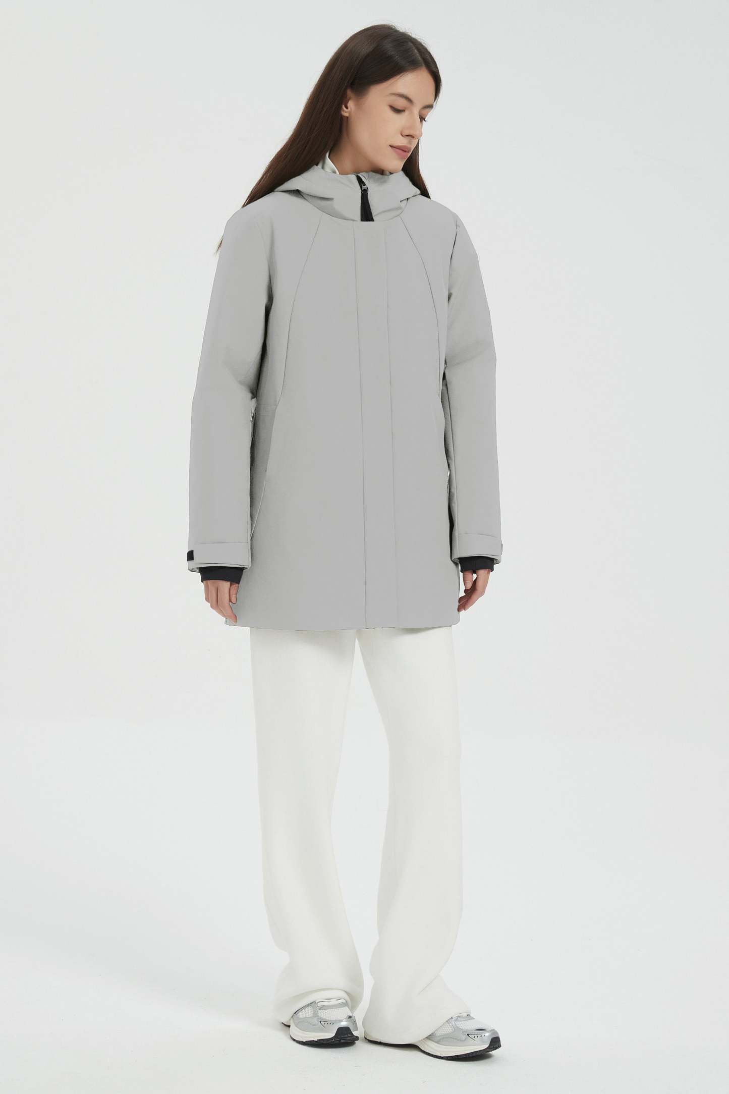 Hooded Winter Warm Parka Jacket Full Zip Lightweight