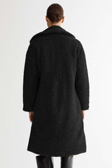 Knee-Length Fleece Lapel Down Coat