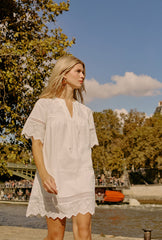 Gwen Cotton Eyelet Dress - Ivory