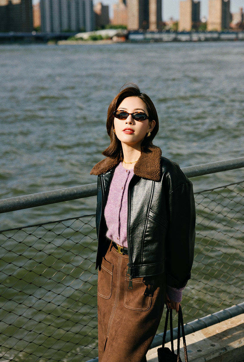 Laura Faux Leather Jacket - Black